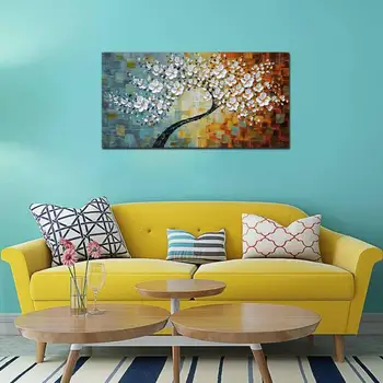 Ručne Maľované Súčasného Umenia pre Obývacia Izba olejomaľba Na Plátne Textúra Paletu Nôž Strom Obrazy Domov Wall Art