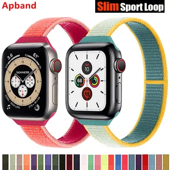 Slim Nylon Slučky Popruh pre Apple hodinky kapela 44 mm 40 mm 42mm 38mm smartwatch náramok náramok iWatch 5 3 4 se 6