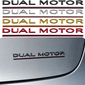 3D Písmená Logo Štítok DUAL MOTOR Pre Tesla Model 3 X Y zadných dverí Zadný Kufor Znak Nálepky ABS Obtlačky Auto Styling