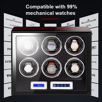 Watch winder Luxusné Automatické hodinky box s Mabuchi motor LCD dotykový displej a Drevené Hodinky, Príslušenstvo Box Diaľkové ovládanie