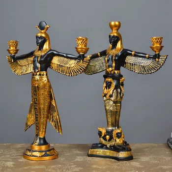 Vintage Egypt Iside Socha Boha Charakter Socha Odrazové Plochy Umenie Sviečkový Dekor Ornament Domáce Dekorácie Príslušenstvo