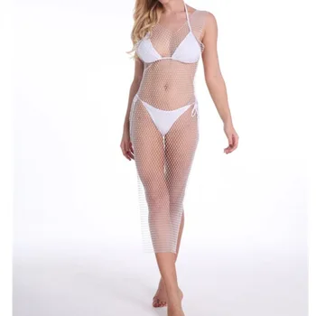 Letné Bikiny Žien Bling Crystal Bikini Zakryť Topy Sexy Čipka Sieťovina Duté Sa Vidieť Cez Plavky, Plavky Plážové Topy