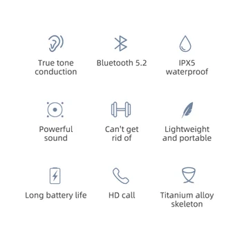 Pre Iphone Xiao Samsung Bezdrôtové Slúchadlá Kostné Vedenie Headset Zníženie Hluku Stereo Športové Vodotesné Slúchadlá