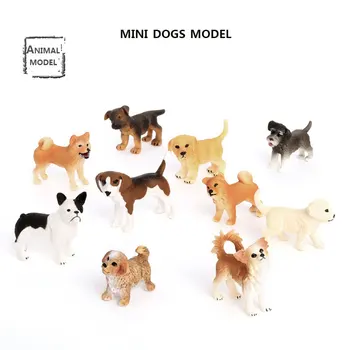 Cute Pet Dog Zvieratá Model Shiba Inu Beagle Buldog Akčné Figúrky Figúrky Krásne Mini Simulácia Psov vzdelávania Hračky pre Dieťa