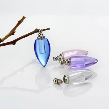 5pieces drop shape 11*26 mm Crystal ampulka prívesok Miniatúrne Parfum fľašu charms meno na ryžu umenie Esenciálny olej charms