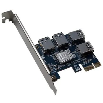 Horúce PCIE PCI-E slot karty PCI Express Stúpačky Karty Jeden Až Štyri USB 3.0 Slot Násobiteľ Hub Adaptér Pre Bitcoin Mining Baník BTC Zariadenia