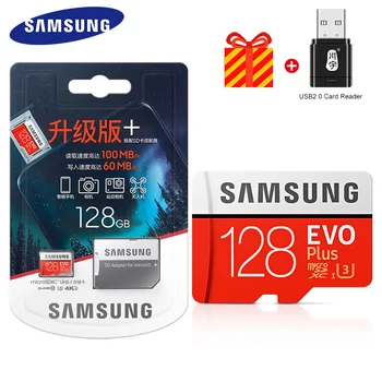 SAMSUNG EVO Plus Pamäťovú kartu 64gb 128 gb kapacitou 256 GB 512 gb diskom Class10 UHS-1 100 MB Micro SD Karty U3 4k MicroSDXC TF Karta pre Smartphone