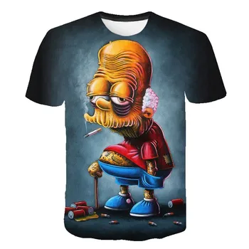 Hot Predaj Módnych 3D Tlač Psychedelic t shirt Mens Osobnosti Cartoon Funny t-shirt Ulici Bežné Priedušná Mužov Top 2020