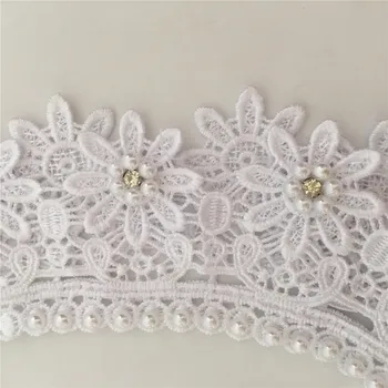Móda 3D troch-dimenzionální kvetinová výzdoba DIY oblečenie dodávky textílie šitie vysokej kvality pearl hrudníka čipky príslušenstvo