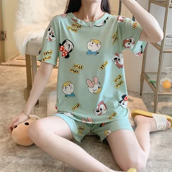 Disney Lete pajama sady ženy Mickey Minnie rúcha kawaii oblečenie bežné nightgowns cartoon župan Donald Duck a Winnie medveď