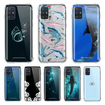 Ocean Žralok Veľrybí Plávanie Capa Pre Samsung Galaxy A51 A71 M51 M31 M21 A41 A31 A21s A11 Airbag Proti Pádu Telefónu Prípadoch Kryt