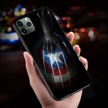 Kapitán Amerika Marvel Silikónové Čierne Kryt Pre Apple IPhone 12 Mini 11 Pro XS MAX XR X 8 7 6 6 Plus 5S SE Telefón Prípade