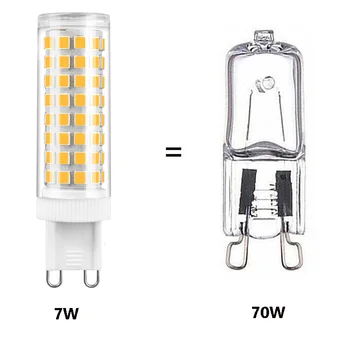 6pcs G9 LED Žiarovka Žiadne Blikanie 100V až 240V 100LED 7W High Power LED Žiarovka G9 SMD2835 led Svetlo Nahradiť 70W Halogénové Lampy