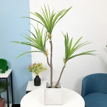 55+88 cm Veľké Tropické Dracaena Stromček Umelý Palmový Rastliny Falošné Vysoký Zasadiť Strom Plastové Nordic Cycas Listy pre Home Decor