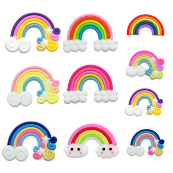 10pcs Mäkkej gumy Rainbow Cloud Figúrky KUTILOV, remeselníkov Deti Vlasy Príslušenstvo Telefónne Patch Umenie Materiál,10Yc11004