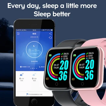 2021 Nové Y68 Smart Sledovať Krvný Tlak Fitness Tracker Náramok Smart Kapela Nepremokavé Športové Smartwatch pre Android IOS D20 Y68