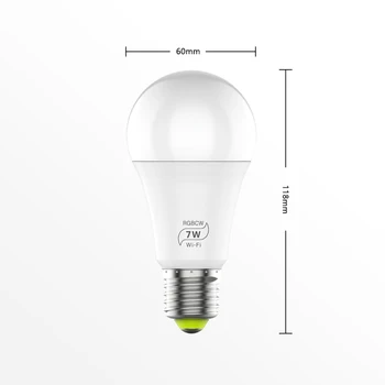 Tuya WiFi Smart Žiarovky E27 LED RGB Lampa Pracovať S Alexa/Domovská stránka Google RGB+Biela Stmievateľné Časovač Funkcia Hlasové Ovládanie
