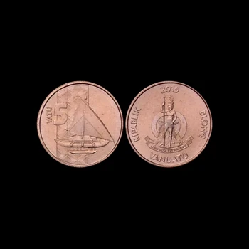 Vanuatu 5 Vatu Pravý Originál Mince Reálne Vydávanie Zbierky Mince Unc
