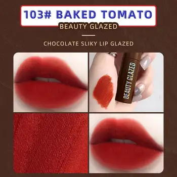 Čokoláda Rúž Matný Lip Glaze Zamatový Matný Non-vyblednutiu Lip Glaze Rúž Nastaviť Kozmetické Trubice Maquillaje Kozmetické make-up