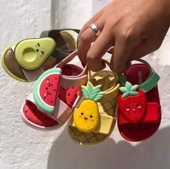 Dieťa jahody, melón spin avokádo je ovocie lete chlapci a dievčatá ploché topánky, detské topánky Melissa jelly soft topánky sandále