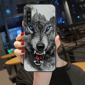 Cool Angry Zvierat wolf Telefón puzdro Pre Xiao Redmi Poznámka 7 7A 8 8T 9 9A 9S 10 K30 Pro Ultra black celkom prime mäkký nárazník luxus