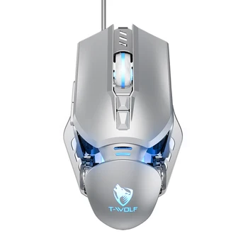 6400DPI Hernej Myši 7 Dýchanie RGB Farba Ergonomický Dizajn Drôtová Myš pre Notebook, Počítač PC
