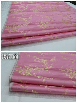 Dovezené dvore farbené žakárové slivkové kvety satin 3D žakárové brocade textílie pre šaty vankúš opony patchwork 75x100cm