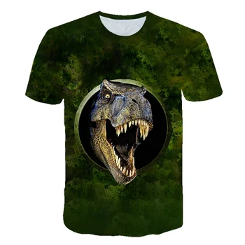 Zábavné 3D tlač zvierat, dinosaurov módne pánske T-shirt unisex bežné vrchole letné krátke rukávy detské tričko