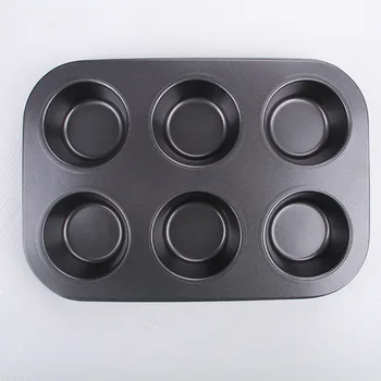 6 Otvorov Tortu pečící Pečenie Muffin Cupcake Formy DIY Non-Stick Pečenie Jedál Uhlíkovej Ocele a Rúry Tácky na Zákusky Nástroj