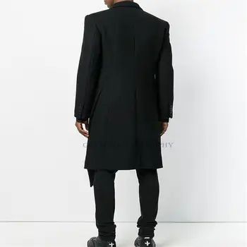 Yamamoto pánske vlnené kabát Dlhý nepravidelný double-breasted tričko osobnosti Slim plus sizeAutumn A Zimné