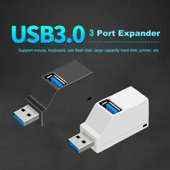 3 V 1 s rozhraním USB 3.0 HUB Adaptér Extender Mini Splitter Box 3 Porty Pre PC, Notebooku Macbook Mobilný Telefón Vysokej Rýchlosti U Diskov Čitateľa