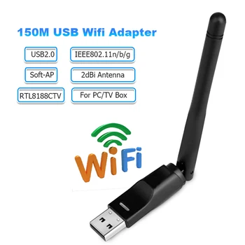 WiFi Prijímač USB Anténu Wifi Adaptér Soft-AP 150Mbps Wifi Adaptér IEEE802.11n Bezdrôtovej Sieťovej Karty pre Desktop, Notebook