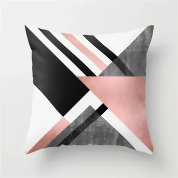 Ružová Abstraktné Geometrické Dekoračné Vankúše Prípade Mramorový Vzor Kvet Dizajnér Biela a Čierna Sivá Lacné Vankúš 45*45 cm