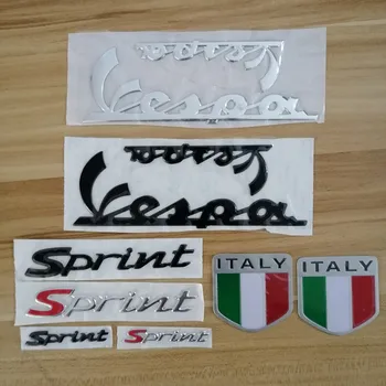 3D Taliansko talianskej Vlajky Auto nálepky Odznak Znak Obtlačok na PIAGGIO Vespa Sprint