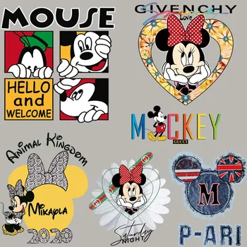 Mickey Mouse Škvrny na Oblečení Prenos Tepla Samolepky pre T-Shirt Žehlička na Škvrny na Oblečenie pre Chlapcov, Dievčatá Kawaii Vlastné