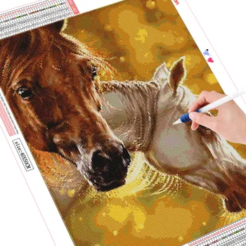 Meian Zvierat Zvierat Diamond Maľovanie 5D Kôň Plný Vrták Námestie Diamond Výšivky Kamienkami Farby Domova Darček