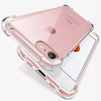 Luxusné Shockproof Silikónové Telefón puzdro Pre iPhone 7 8 6 6 Plus X XR XS 11 12 Pro Max SE 2020 Priehľadný ochranný Zadný Kryt