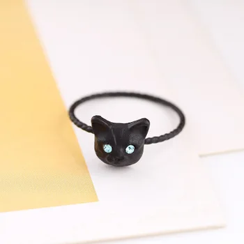 Nová verzia vynikajúce roztomilý realistické mačka krúžok diamond zvierat krúžok pre ženy šperky roztomilý módne šperky dary