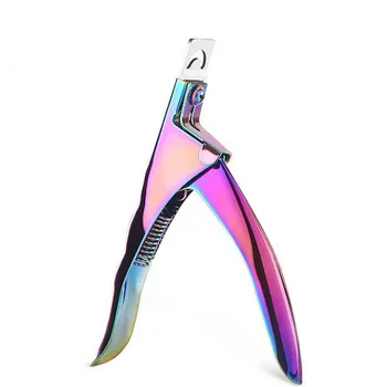 Profesionálne 1PC U-tvarované Nechty Umenie Nožnice francúzsky False na Nechty, Tipy na Okraji Nože z Nehrdzavejúcej Ocele Vyžínače DIY Manikúra Nástroj 20#