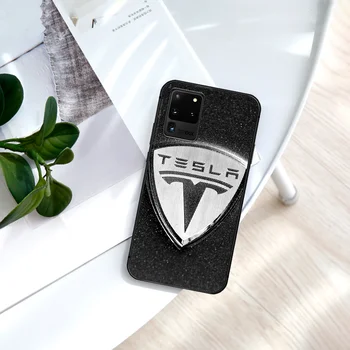 Tesla Electric Car logo Telefón puzdro Pre Samsung Galaxy Note S 8 9 10 20 Plus E Lite Uitra black Späť Trend Funda Celkom Coque