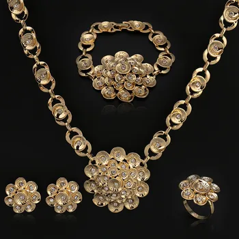 Dobrý Nigérijský Žena Svadobné Šperky Nastaviť Veľkoobchod Ušľachtilé Zlato Svadobné Šperky Sady Značky Módnych Afriky Korálky Šperky Set