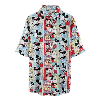 Disney Mickey Krátkym Rukávom, Blúzky, Ženy Myši Kawaii Bežné Tenké Slim Módne Dámske Košele Streetwear Kvalitné Tričko Tlač