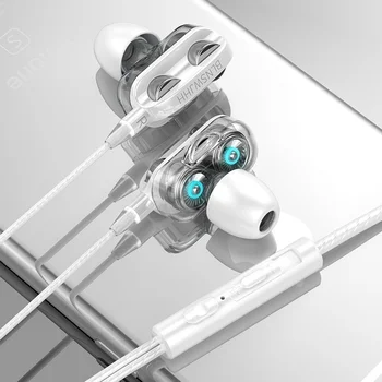 Vysoká Basy 6D Stereo Bass, výstup pre Slúchadlá In-Ear 3,5 MM Káblové Slúchadlá Kovové HIFI Slúchadlo S MIKROFÓNOM Pre Xiao Samsung Huawei Telefóny