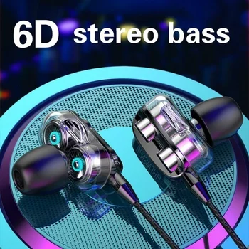 Vysoká Basy 6D Stereo Bass, výstup pre Slúchadlá In-Ear 3,5 MM Káblové Slúchadlá Kovové HIFI Slúchadlo S MIKROFÓNOM Pre Xiao Samsung Huawei Telefóny