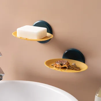 Lepidlo mydlo rack bez vŕtania stene visí na stene mydlo, špongiu jedlo kúpeľňa prívesok mydlo box samolepiace dekorácie