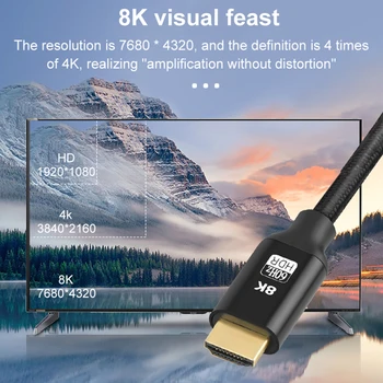8K AKO HDMI2.1 Kábel 8K/60Hz 4K/120Hz kompatibilný s HDMI Predlžovací kábel 7680P 48Gbps/4: 4: 4/UHD/eARC/HDCP 2.2 1 M 5M 10 M Video Kábel