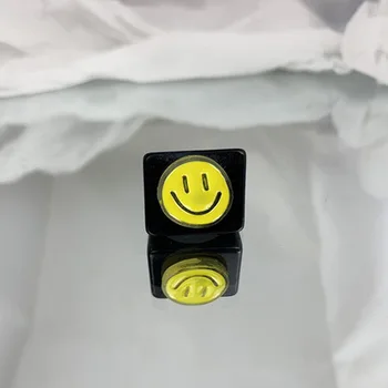 Harajuku Multicolor Akryl Roztomilý Úsmev Prstene pre Mužov Unisex Trendy Prst Šperky hip-hop, Punk Jedinečné Námestie Krúžok Darček Strany Pohode