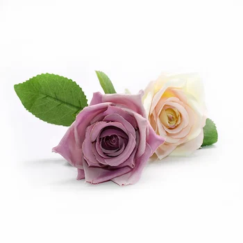 Ruže Kvet Kytice pre Umelé Dekorácie, Svadobné Party Dekor Bridesmaid, Kytice 9 Hlavy Falošné Hodváb Kvet s Kmeňových Listov