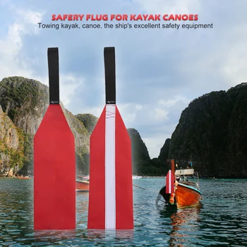 Červená Kajak Dlho Zaťaženie Bezpečnosti Príznak pre Kajaky, Kanoe a SUP Ťažné Vlajka - Kayaking Zariadenia - Oversiz Vlajka Rybársky Čln Príslušenstvo