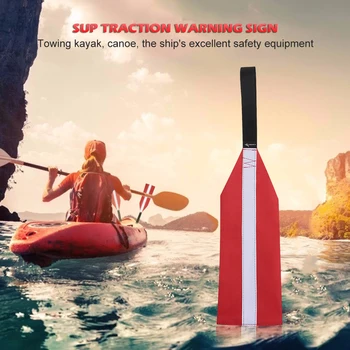 Červená Kajak Dlho Zaťaženie Bezpečnosti Príznak pre Kajaky, Kanoe a SUP Ťažné Vlajka - Kayaking Zariadenia - Oversiz Vlajka Rybársky Čln Príslušenstvo